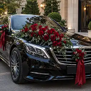 گل ارایی تخصصی ماشین عروس در تشریفات اصفهان-تشریفات اصفهان ودینگ